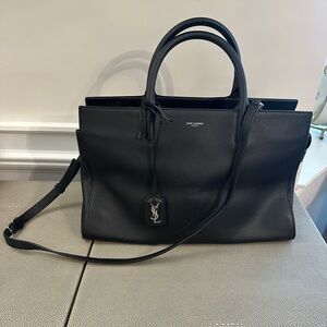 Saint Laurent (YSL) Cabas Rive Gauche black satchel